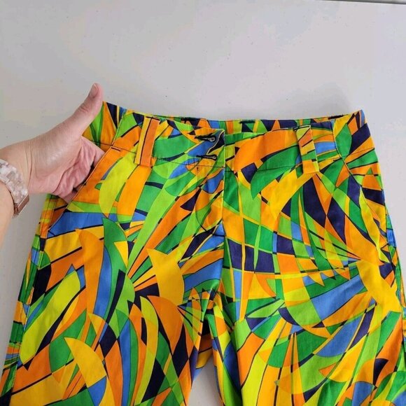 Loudmouth Golf Pants Womens 2 All Over Print Geometric Crop Capri AOP Golf Artsy - Picture 6 of 14